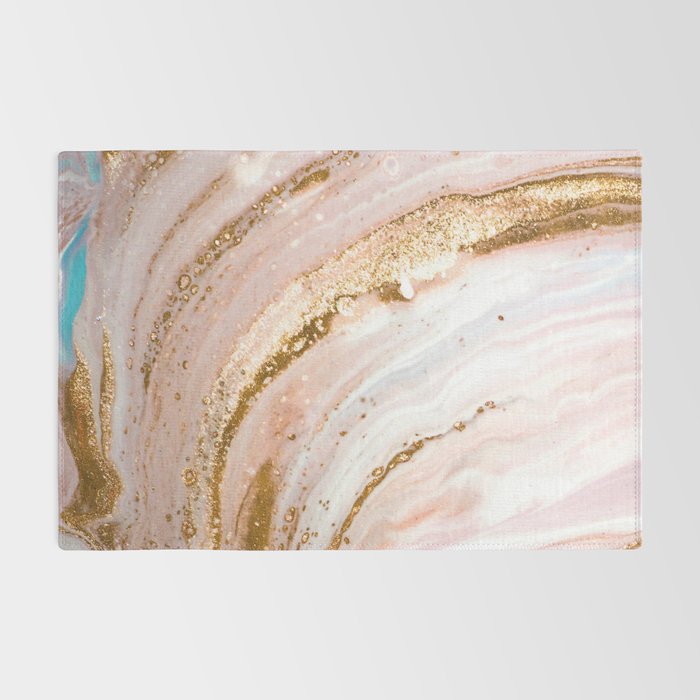 Blush Pink And Gold Liquid Color  Rug Gallery Image 2
