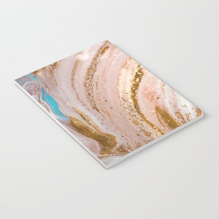 Blush Pink And Gold Liquid Color  Notebook Gallery Image 3