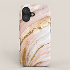 Blush Pink And Gold Liquid Color  iPhone Case Gallery Image 1