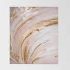 Blush Pink And Gold Liquid Color  Throw Blanket Gallery Image 2