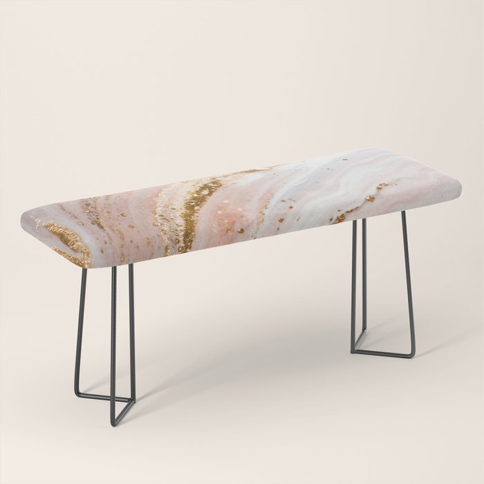Blush Pink And Gold Liquid Color  Bench Gallery Image 1