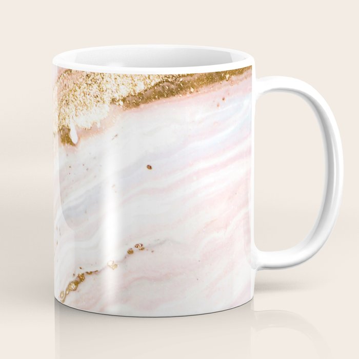 Blush Pink And Gold Liquid Color  Coffee Mug Gallery Image 1