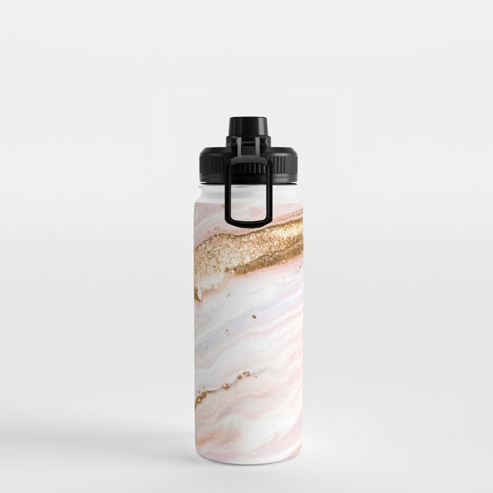 Blush Pink And Gold Liquid Color  Water Bottle Gallery Image 2