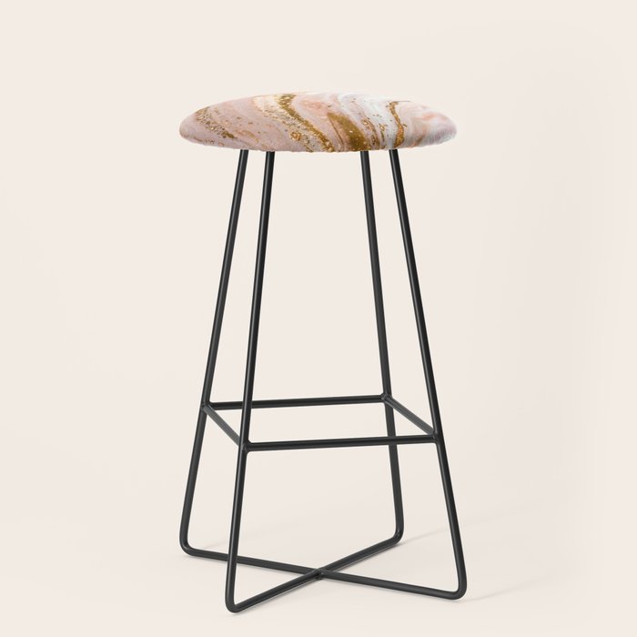 Blush Pink And Gold Liquid Color  Stool Gallery Image 1