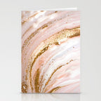 Blush Pink And Gold Liquid Color  Stationery Card Gallery Image 2