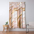 Blush Pink And Gold Liquid Color  Window Curtain Gallery Image 5