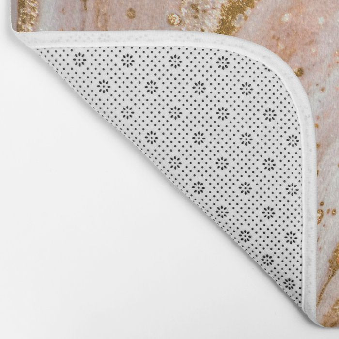 Blush Pink And Gold Liquid Color  Bath Mat Gallery Image 2