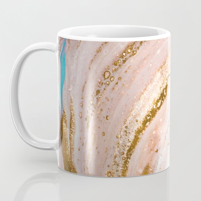 Blush Pink And Gold Liquid Color  Coffee Mug Gallery Image 3