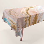 Blush Pink And Gold Liquid Color  Tablecloth Gallery Image 1