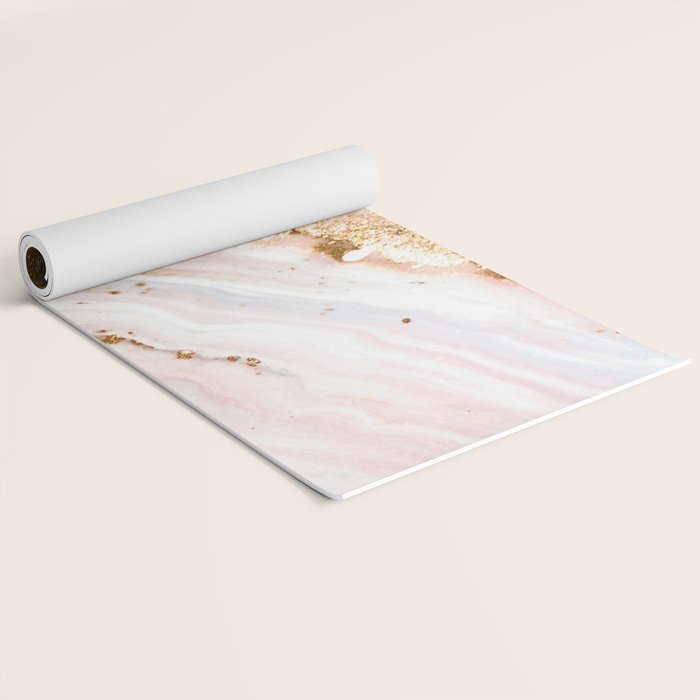 Blush Pink And Gold Liquid Color  Yoga Mat Gallery Image 2