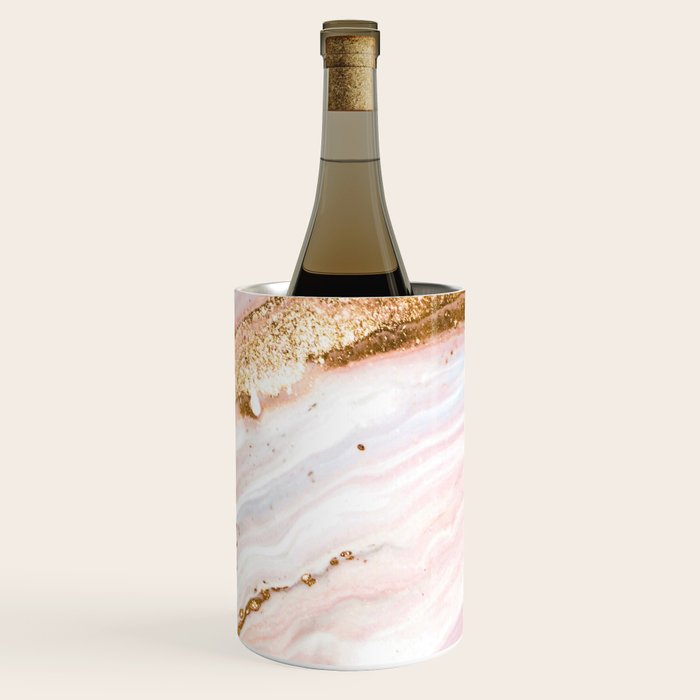 Blush Pink And Gold Liquid Color  Wine Chiller Gallery Image 3