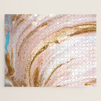 Blush Pink And Gold Liquid Color  Jigsaw Puzzle Gallery Image 1