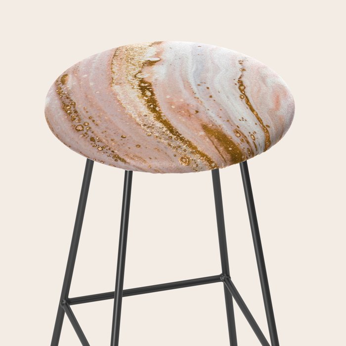 Blush Pink And Gold Liquid Color  Stool Gallery Image 2