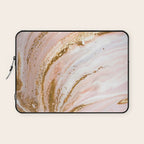 Blush Pink And Gold Liquid Color  Laptop Sleeve Gallery Image 1