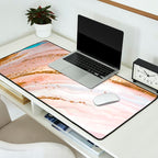 Blush Pink And Gold Liquid Color  Desk Mat Gallery Image 2