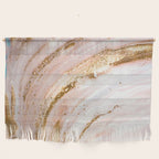 Blush Pink And Gold Liquid Color  Wall Hanging Gallery Image 1
