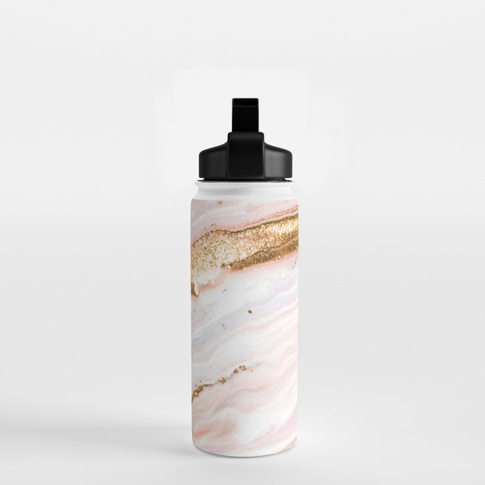 Blush Pink And Gold Liquid Color  Water Bottle Gallery Image 2
