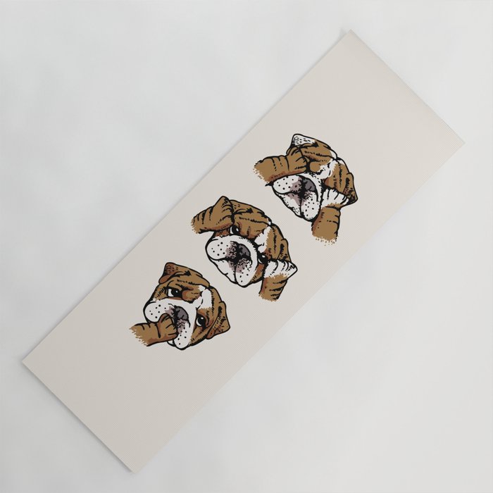 No Evil English Bulldog Yoga Mat Gallery Image 1