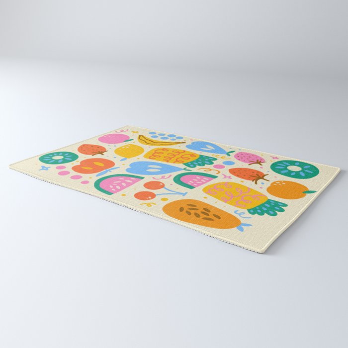 Fun Rainbow Fruit Pattern Rug Gallery Image 3