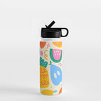 Fun Rainbow Fruit Pattern Water Bottle Gallery Image 1