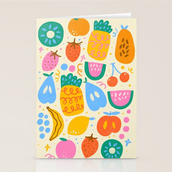 Fun Rainbow Fruit Pattern Stationery Card Gallery Image 2