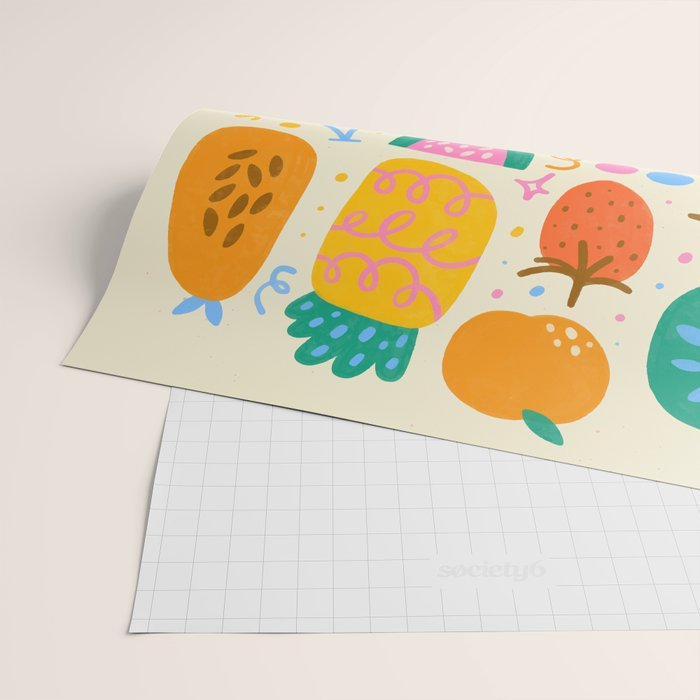Fun Rainbow Fruit Pattern Wrapping Paper Gallery Image 2