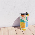 Fun Rainbow Fruit Pattern Travel Mug Gallery Image 4
