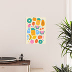 Fun Rainbow Fruit Pattern Poster Gallery Image 2