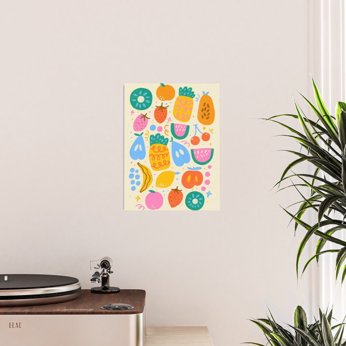 Fun Rainbow Fruit Pattern Poster Gallery Image 2