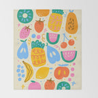Fun Rainbow Fruit Pattern Throw Blanket Gallery Image 2