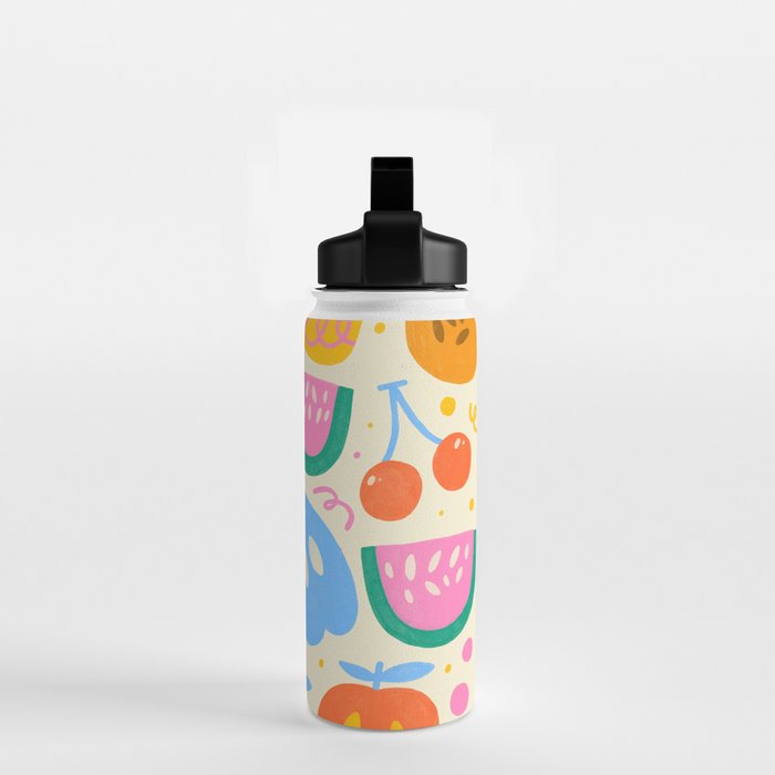 Fun Rainbow Fruit Pattern Water Bottle Gallery Image 2