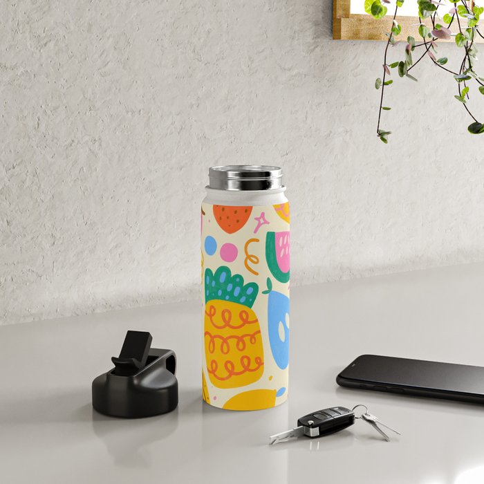 Fun Rainbow Fruit Pattern Water Bottle Gallery Image 4
