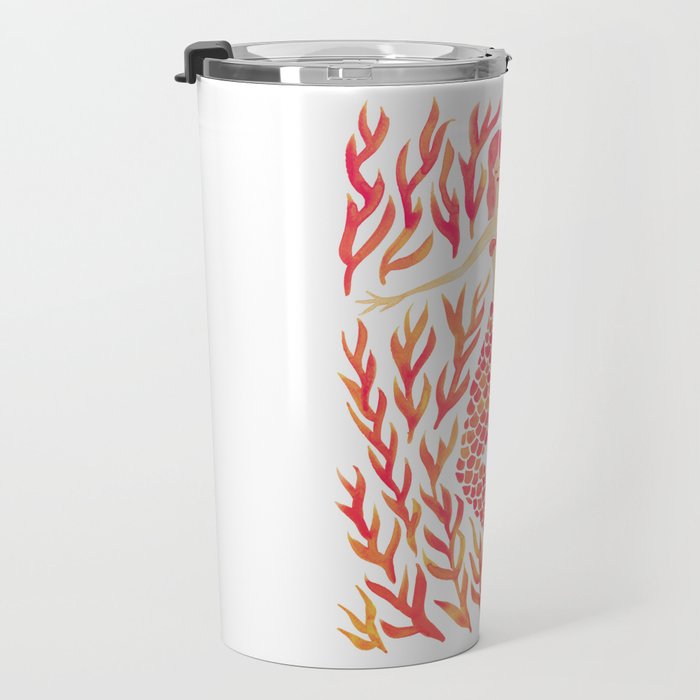 Kelp Forest Mermaid - Peach Palette Travel Mug Gallery Image 3