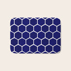 Hexagon Honeycomb Pattern - Navy Palette Bath Mat Gallery Image 1