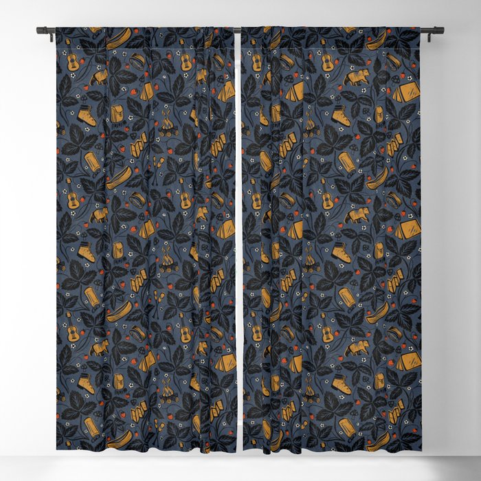 Summer Camping - Midnight Blue Window Curtain Gallery Image 5