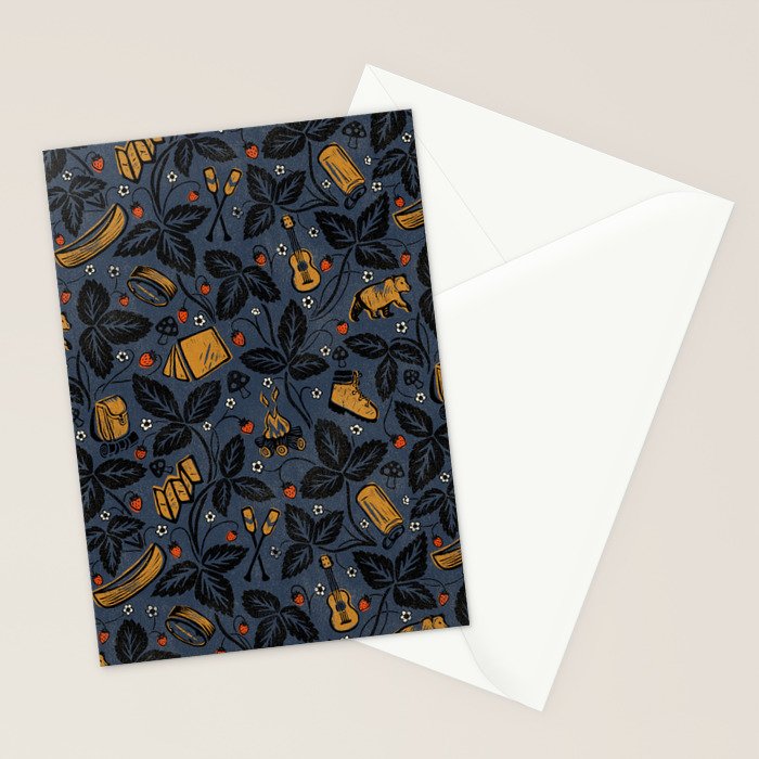 Summer Camping - Midnight Blue Stationery Card Gallery Image 2