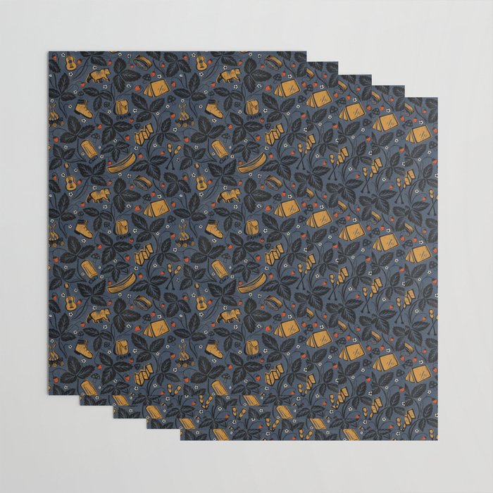 Summer Camping - Midnight Blue Wrapping Paper Gallery Image 3
