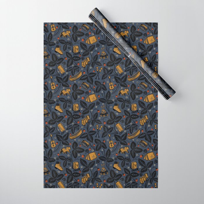 Summer Camping - Midnight Blue Wrapping Paper Gallery Image 1