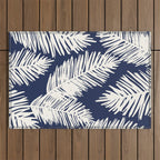 Tropical on blue Outdoor Rug Gallery Image 1