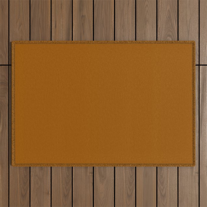 Burnt Orange Solid Color Outdoor Rug Gallery Image 1