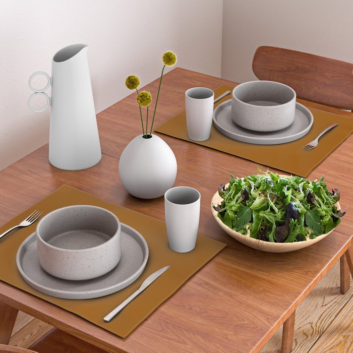 Burnt Orange Solid Color Placemat Gallery Image 2
