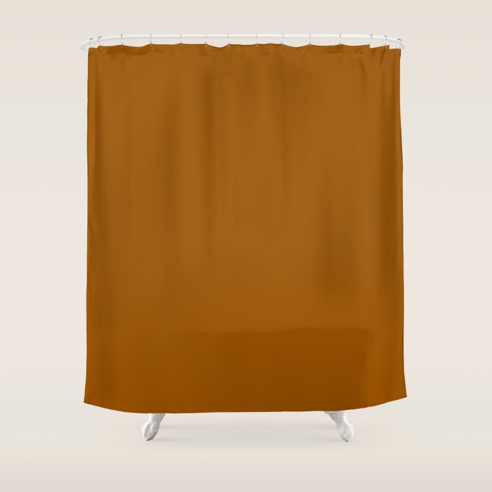 Burnt Orange Solid Color Shower Curtain Gallery Image 1