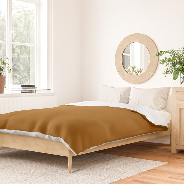 Burnt Orange Solid Color Duvet Cover Gallery Image 2