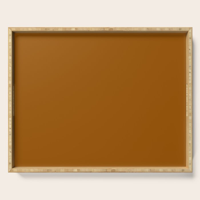 Burnt Orange Solid Color Serving Tray Gallery Image 1