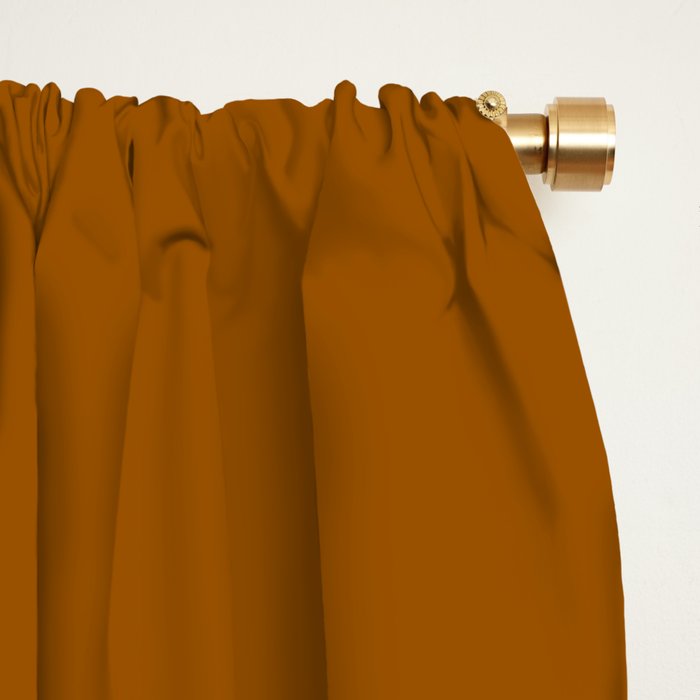 Burnt Orange Solid Color Window Curtain Gallery Image 2