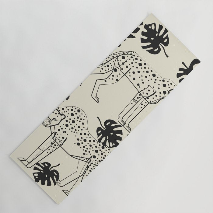 Cheetahs Monstera 4 Yoga Mat Gallery Image 1