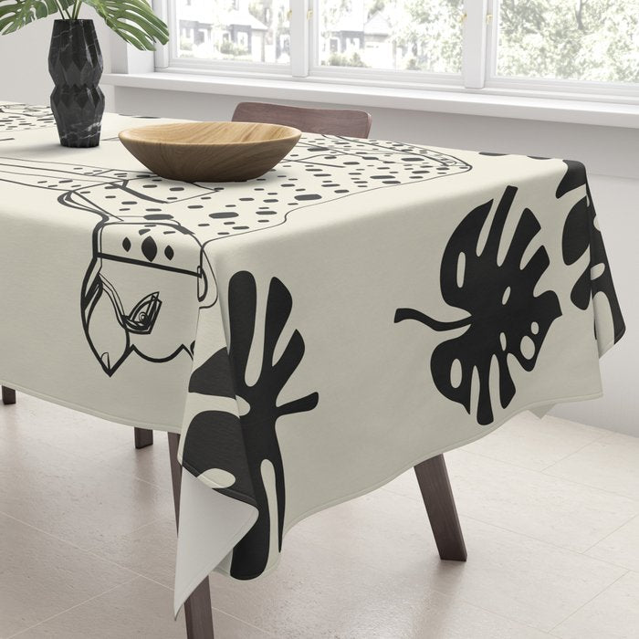 Cheetahs Monstera 4 Tablecloth Gallery Image 3