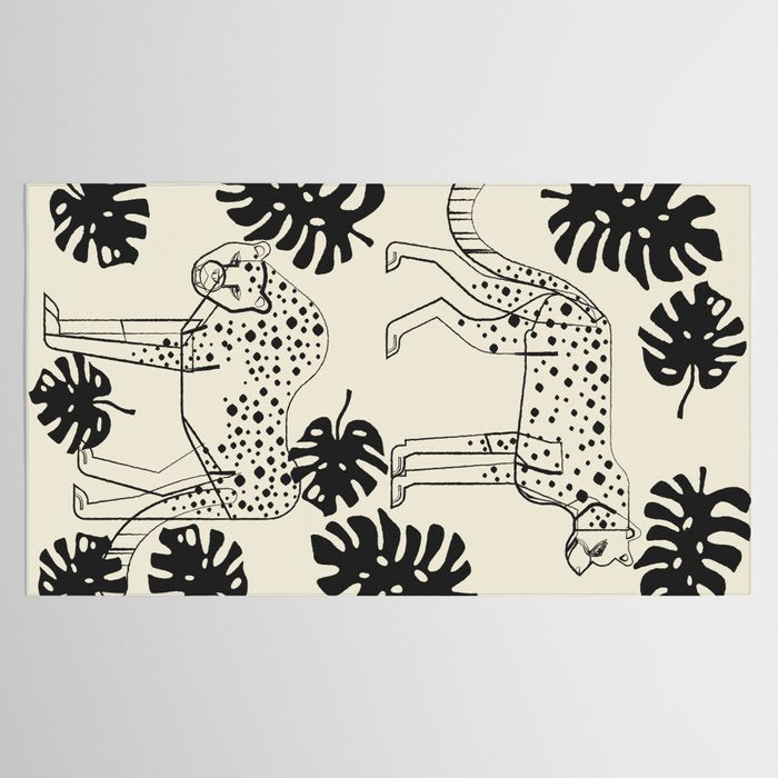 Cheetahs Monstera 4 Tablecloth Gallery Image 2