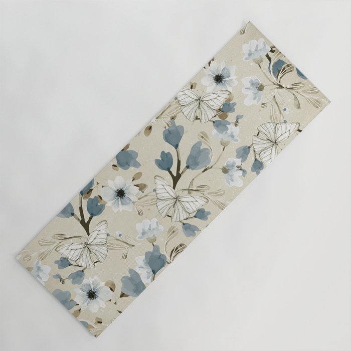 Flowers and Butterflies Yoga Mat Gallery Image 1