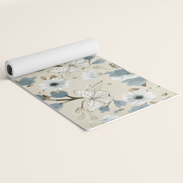 Flowers and Butterflies Yoga Mat Gallery Image 2
